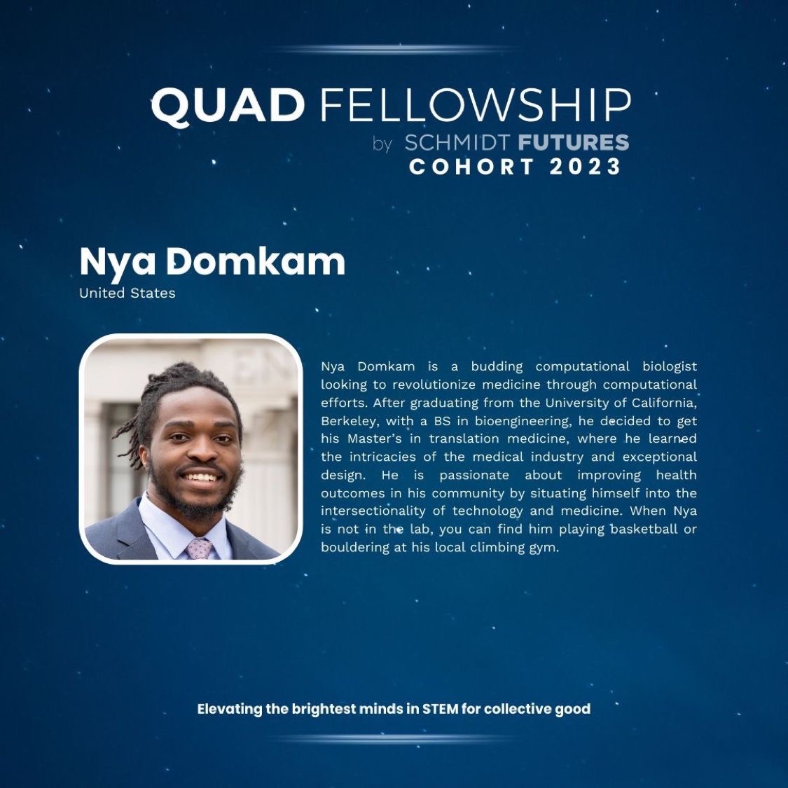 Nya will be joining the inauguaral 2023 quad fellow cohort.